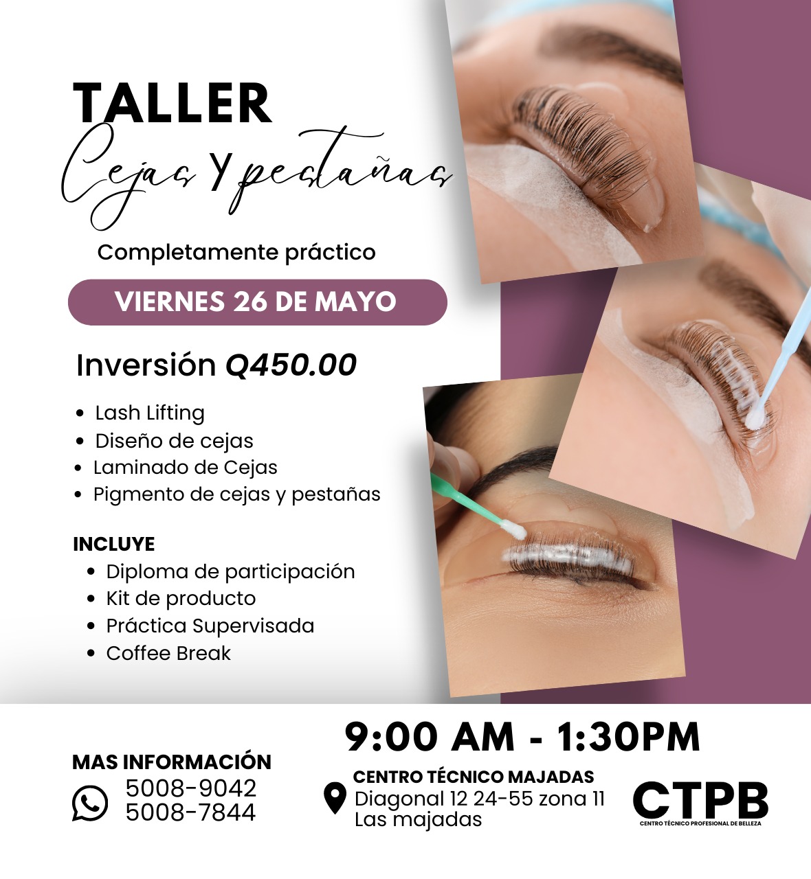 Taller cejas y pestañas Guatemala
