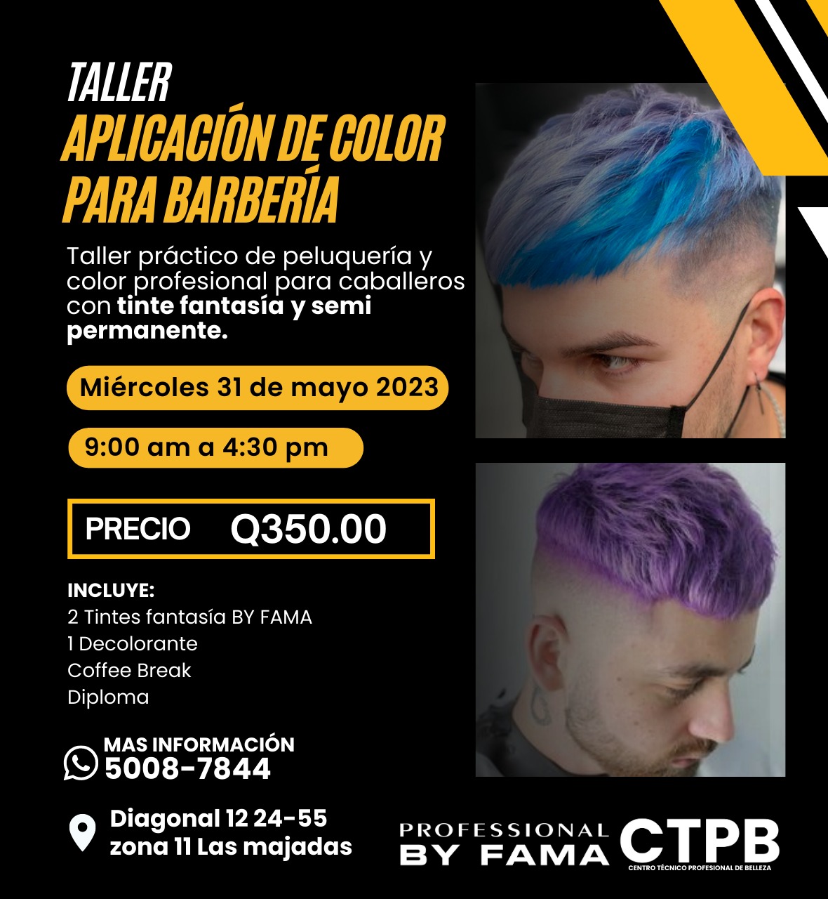 Taller Aplicación de Color para Barbería Guatemala