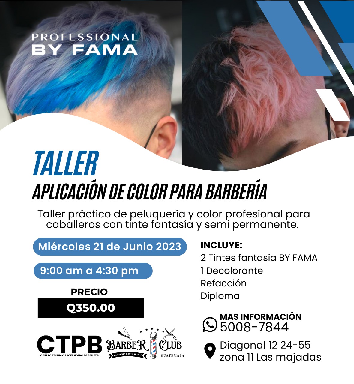 Taller Aplicación de Color para Barbería Junio 2023 Guatemala