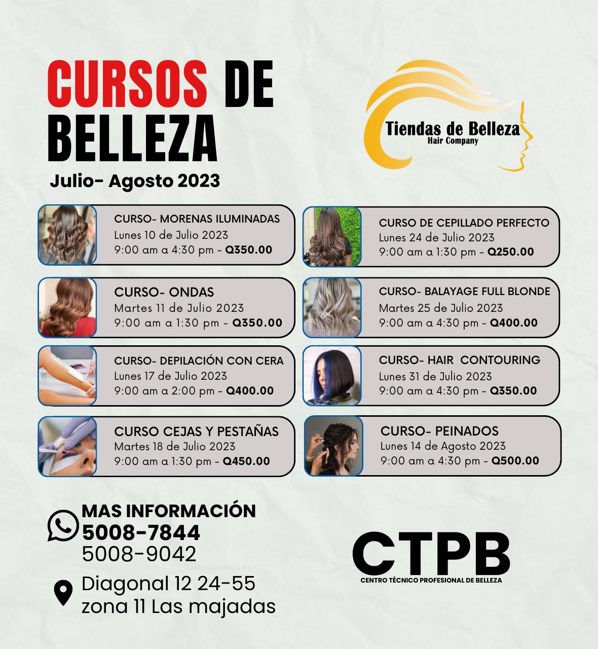 Curso de Peinados Profesionales Julio 2023 Guatemala